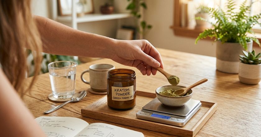 Kratom Dosage Guide For Beginners- read more on bedrock botanicals blog
