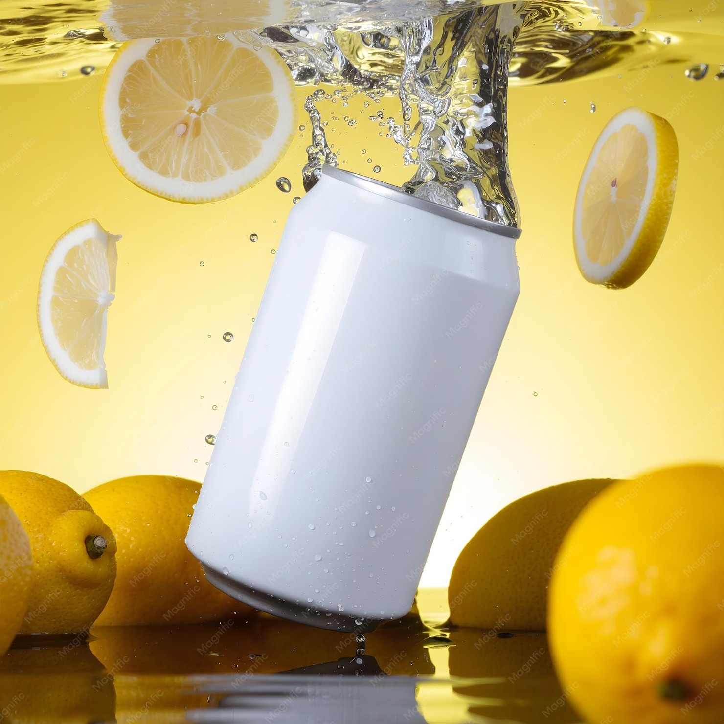 white-soda-can-splashing-into-water-with-lemon-slices-yellow-background_505024-3095
