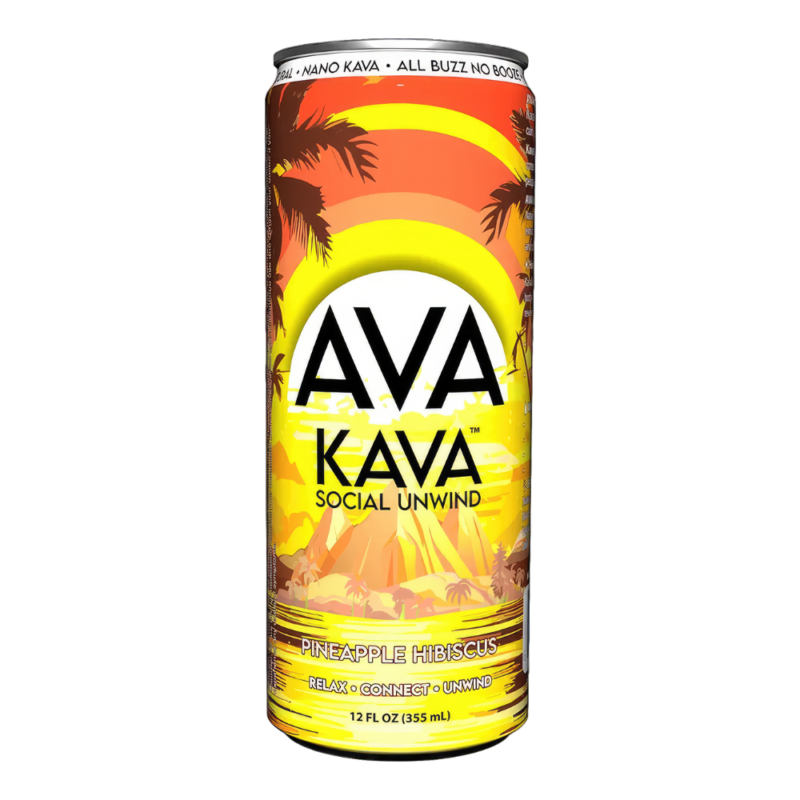 Ava Kava Pineapple Hibiscus nano kava seltzer 12oz can