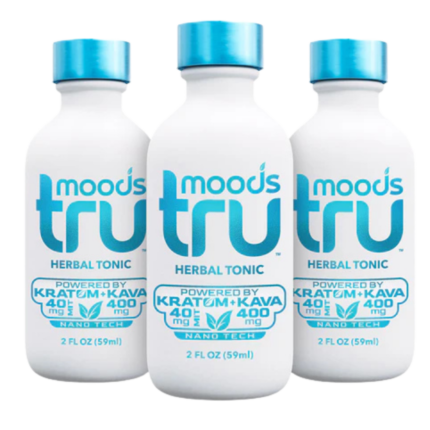 Tru Moods Blue Kratom and Kava Shot 40mg MIT 2oz single bottle
