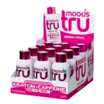 Tru Moods Pink Kratom and Caffeine Shot 2oz 12-pack display box
