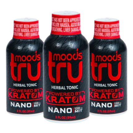 Tru Moods Red Kratom Nano Shot 120mg MIT 2oz single bottle