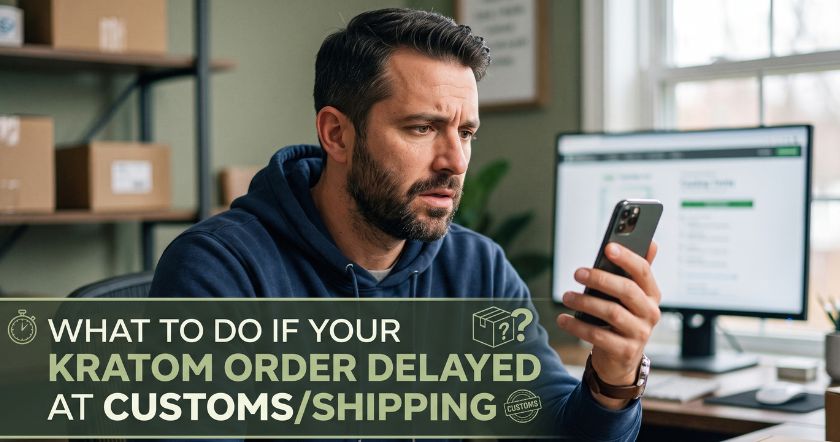kratom order delayed at customs- read more bedrock botanicals.com